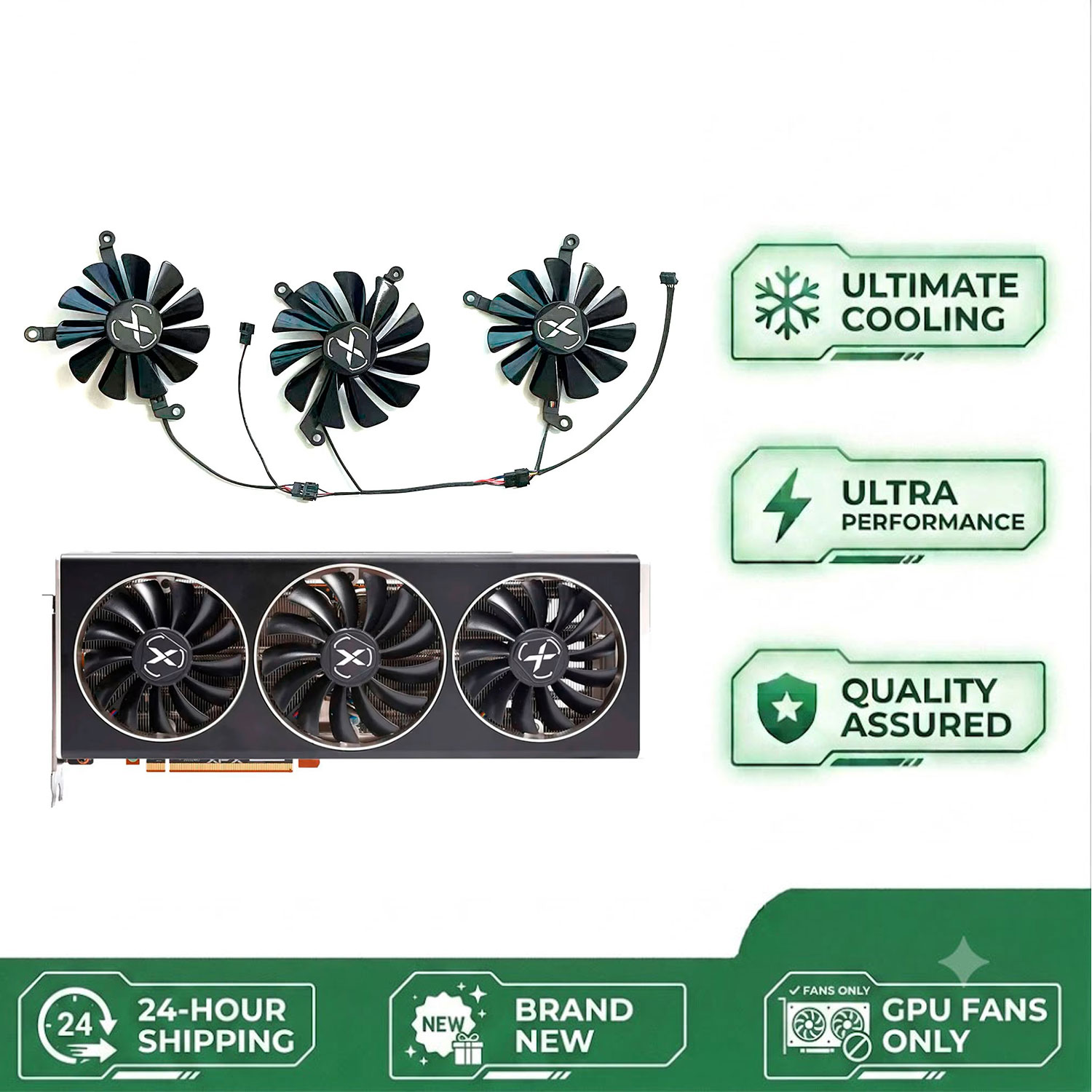 Rx 6700 Xt 12Gb Graphics Card - New DIY GPU fan 4PIN 95MM