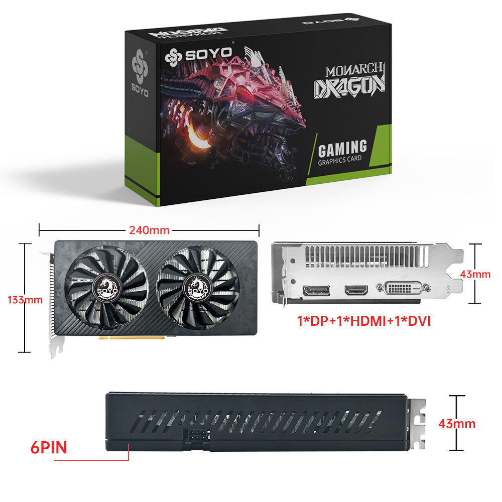 SOYO AMD RX 590 8GB Placa De V - Rtx 3070 8Gb Graphics Card 评论和价格