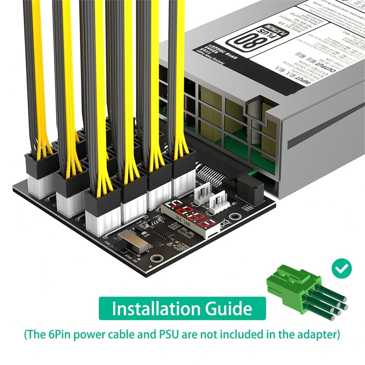 M05K 12 Ports PCIe 6Pin Connec - 2400W Server Psu Breakout Board 评论和价格