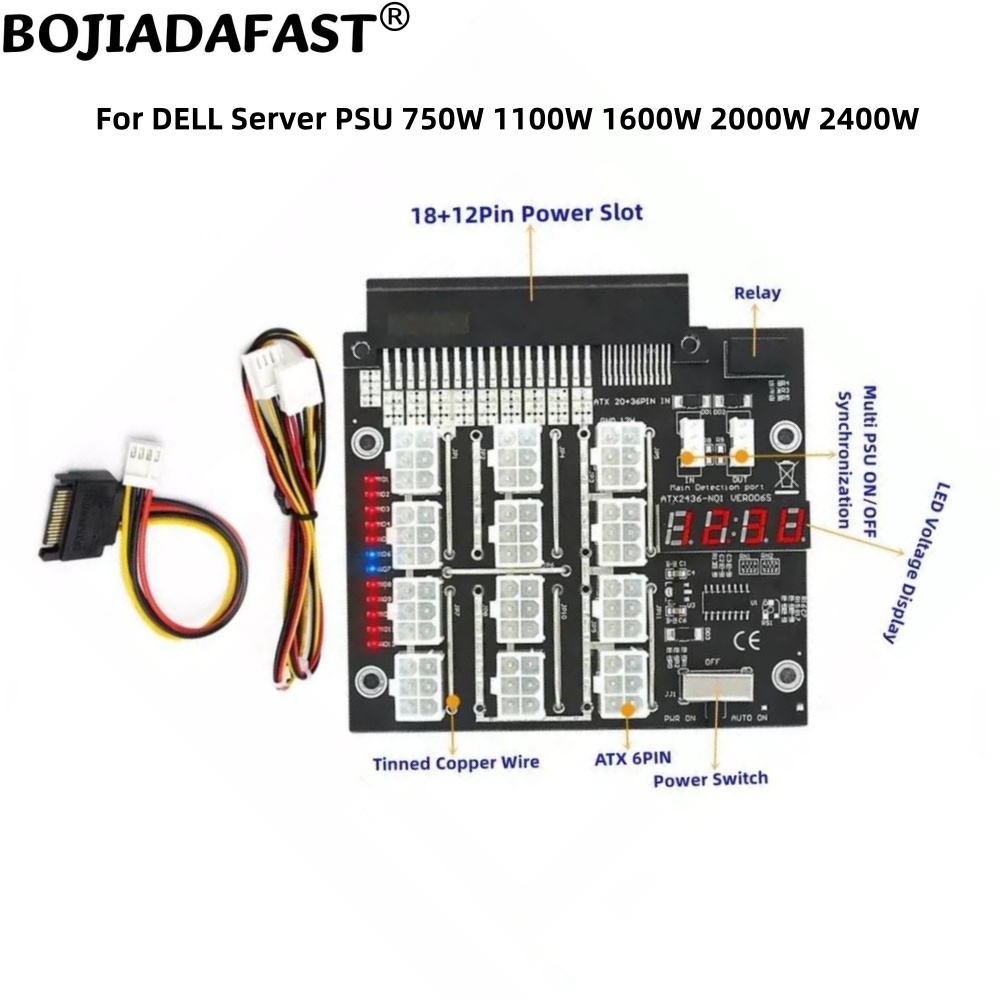 12 Ports PCIe 6Pin Connector B - 2400W Server Psu Breakout Board 评论和价格